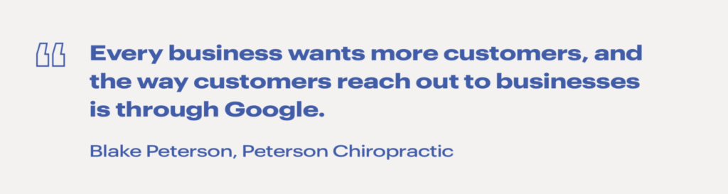 lead generation examples peterson chiropractic