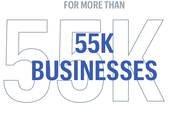 for more than 55k businesses
