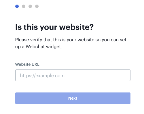 Verify your website while installing webchat