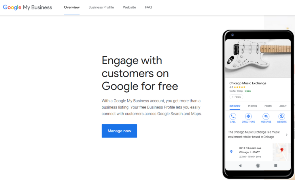 Google Business Profile Home Page Screenshot