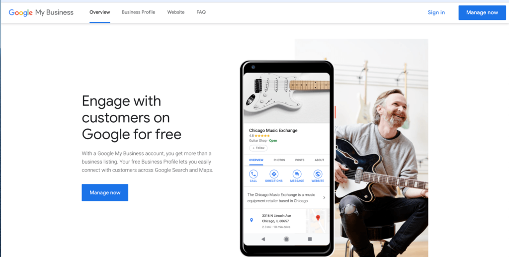 Google Business Profile Sign Up Page
