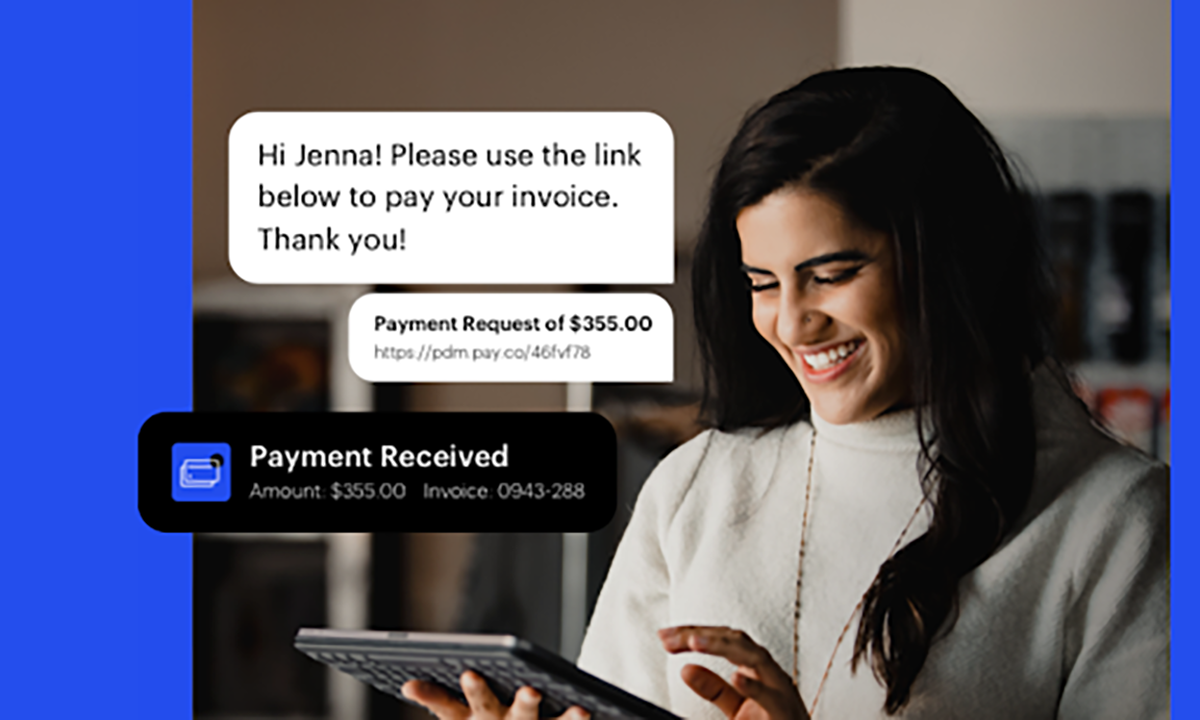 You can use SMS messages to make it easy for consumers to pay invoices.