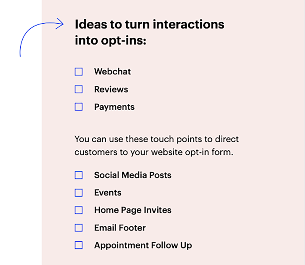 ideas to turn interactions into opt-ins