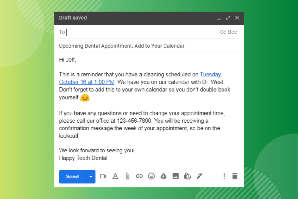 appointment reminder email