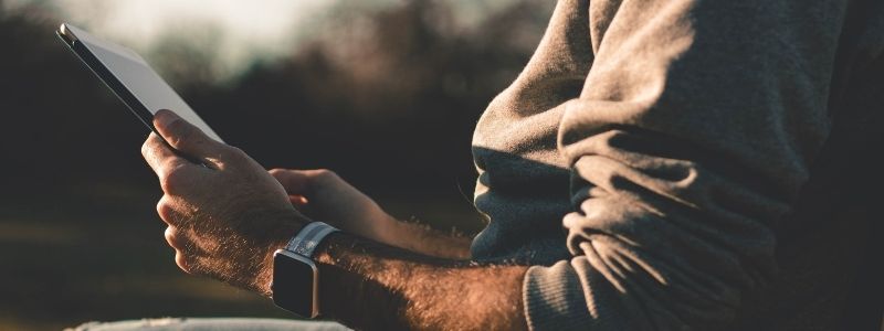 Man holding an iPad