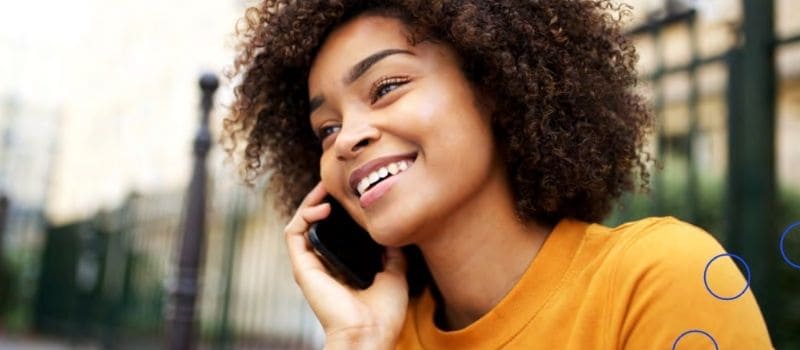 Woman speaking on telephone