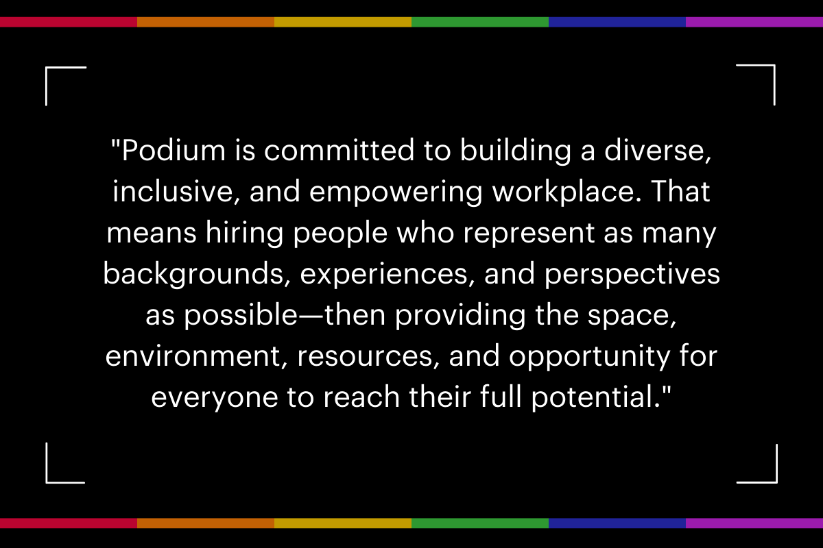 How Podium Promotes an LGBTQIA+ Inclusive Workspace