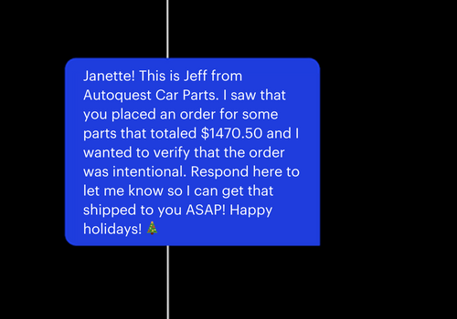 Fraud text example