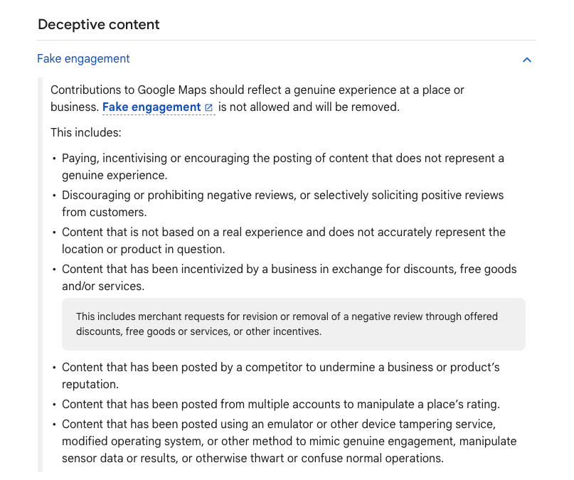 Google's content policy