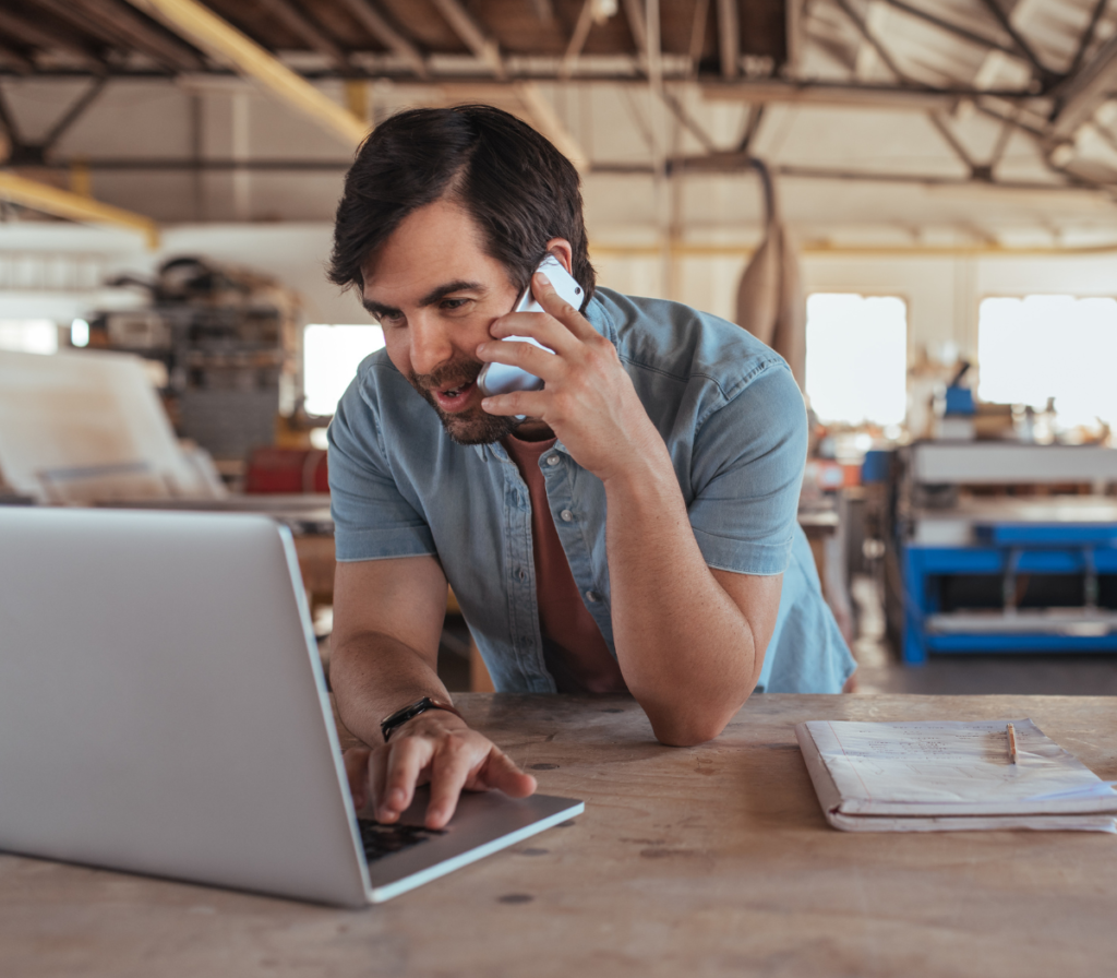 man working on his business in the new year