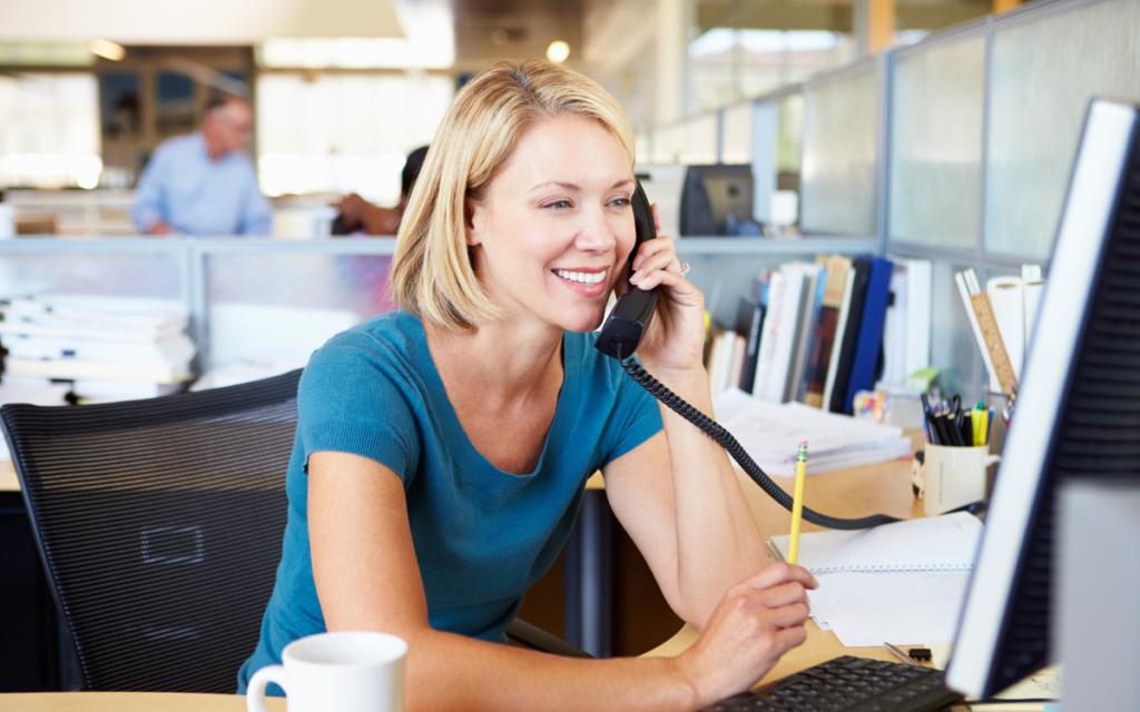 business woman on a business call