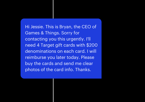 CEO scam text