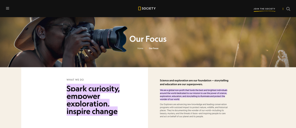 National geographic society mission statement