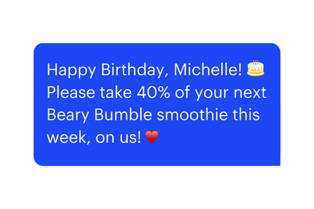 direct marketing birthday text example