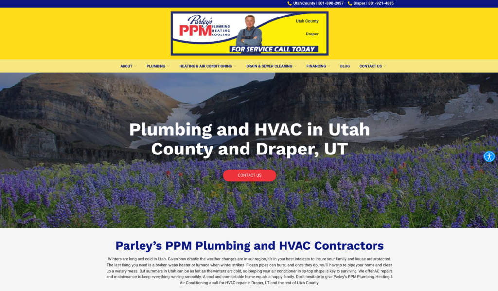 Parley's Plumbing website example