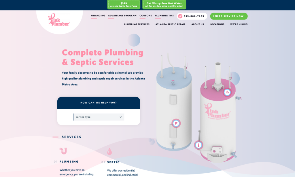Pink Plumber website example