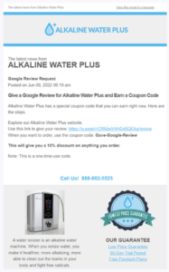 alkaline water plus example of How to Write an Effective Review Request Email