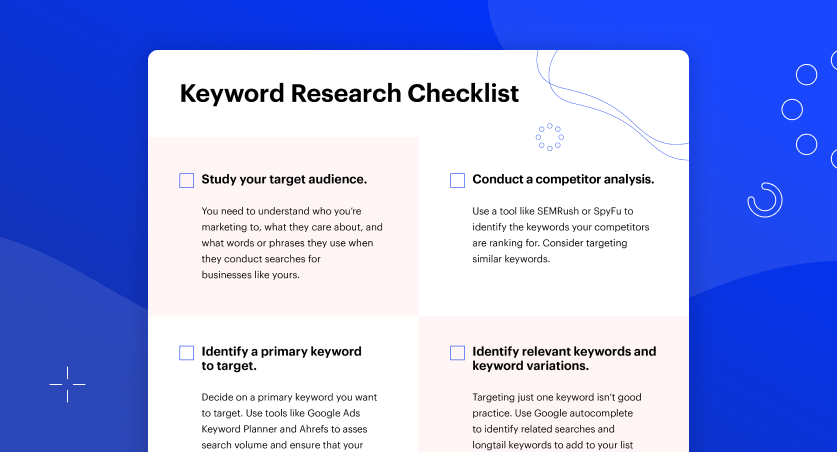 Keyword research checklist