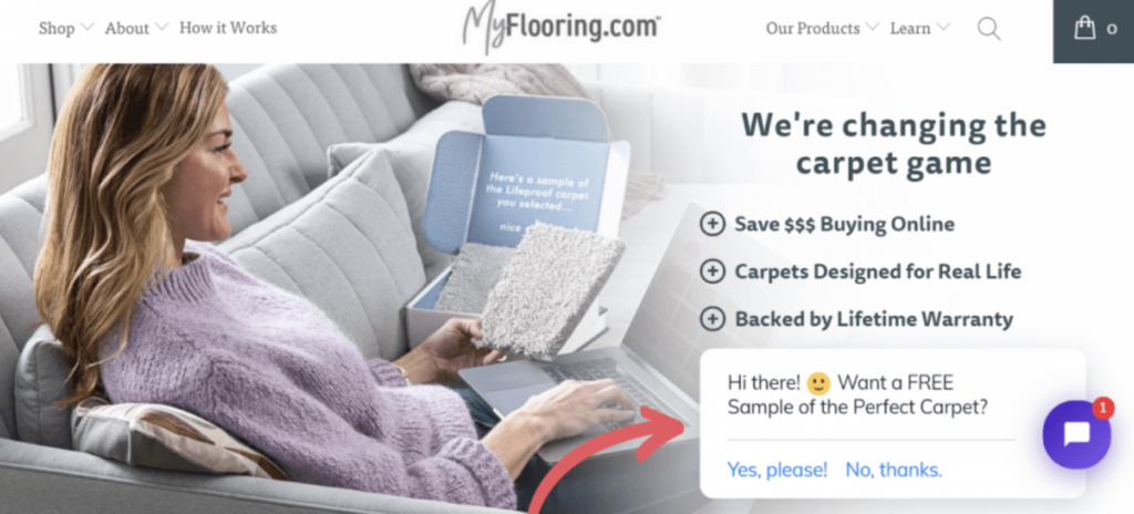 Myflooring.com: Welcome Message Example for Home Services Customers
