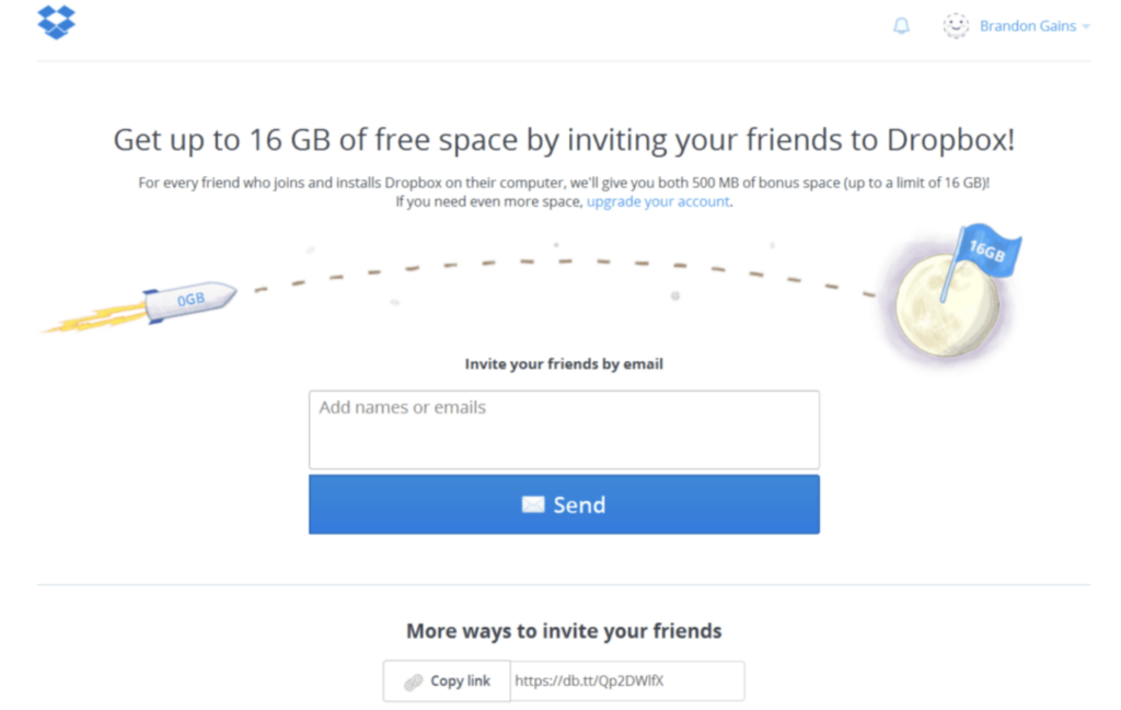 Dropbox: Welcome Message for Referral Customers