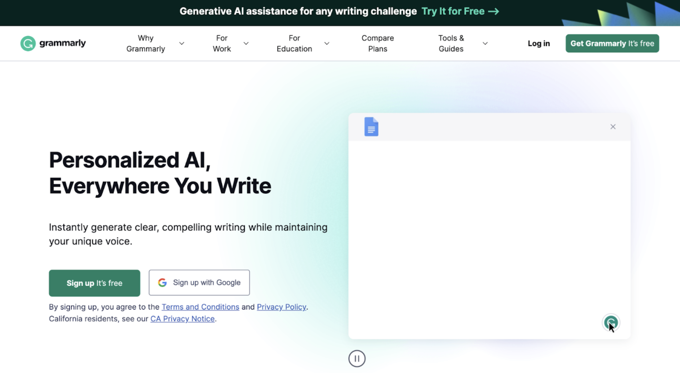 example of crafting a compelling value proposition by grammarly