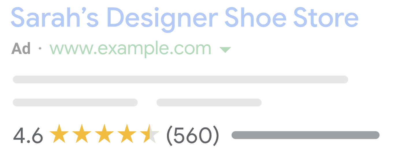 example of Google Star Ratings on Paid Ads