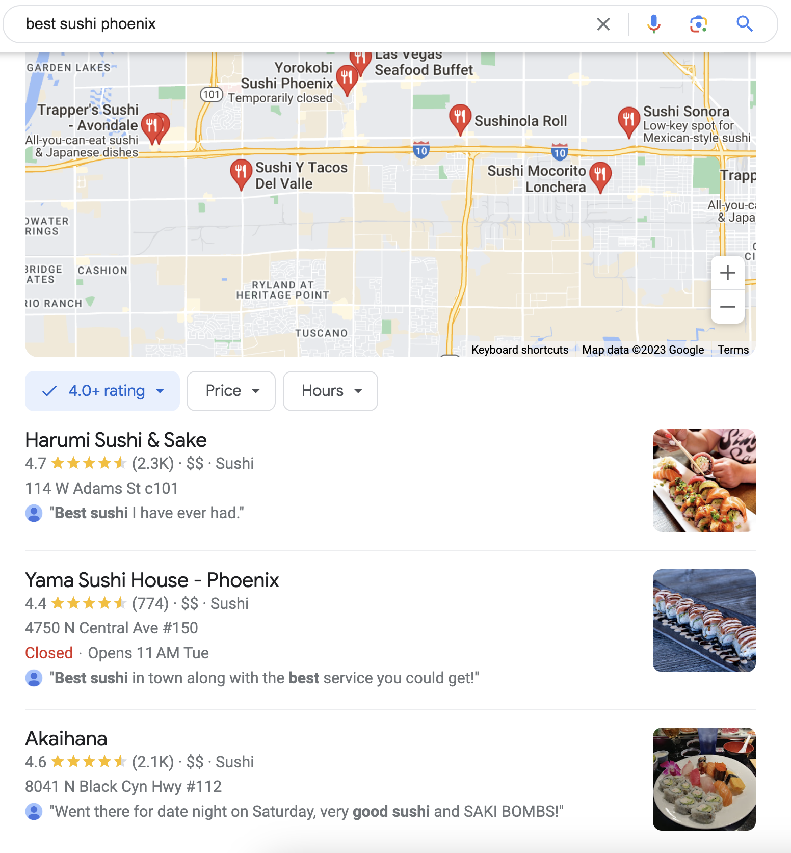 Google Star Ratings on local search results
