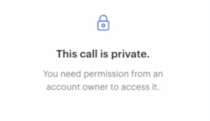 A screenshot showing the call privacy experience in Podium